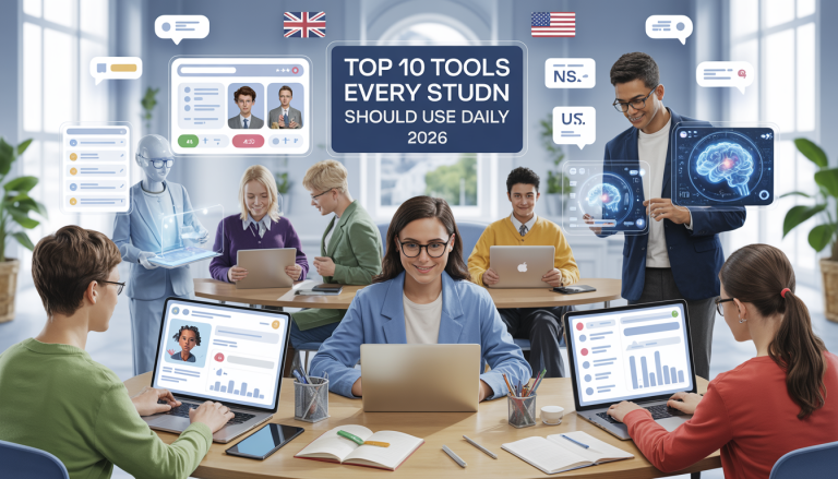Top 10 AI Tools Every Student Should Use Daily in 2026 (UK & USA Guide)